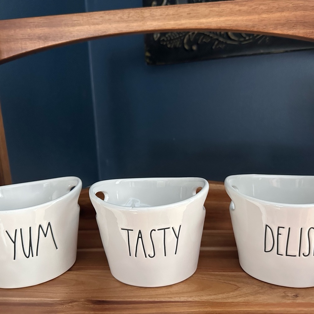 Rae Dunn YUM TASTY DELISH charcuterie, condiment bowls Farmhouse Kitchen Decor - Picture 6 of 6